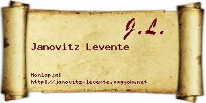 Janovitz Levente névjegykártya