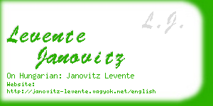 levente janovitz business card